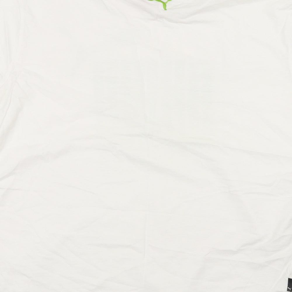PUMA Mens White    T-Shirt Size L