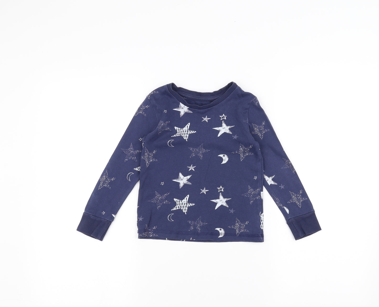 George Girls Blue   Basic T-Shirt Size 3-4 Years  - Star Print