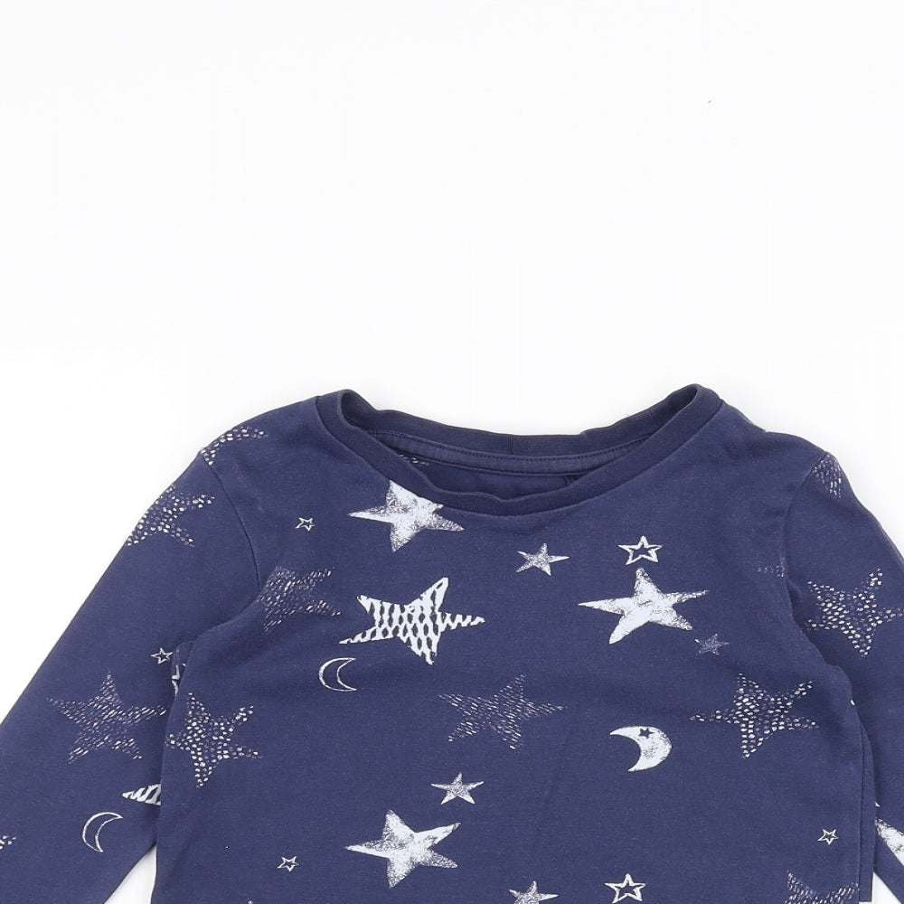 George Girls Blue   Basic T-Shirt Size 3-4 Years  - Star Print