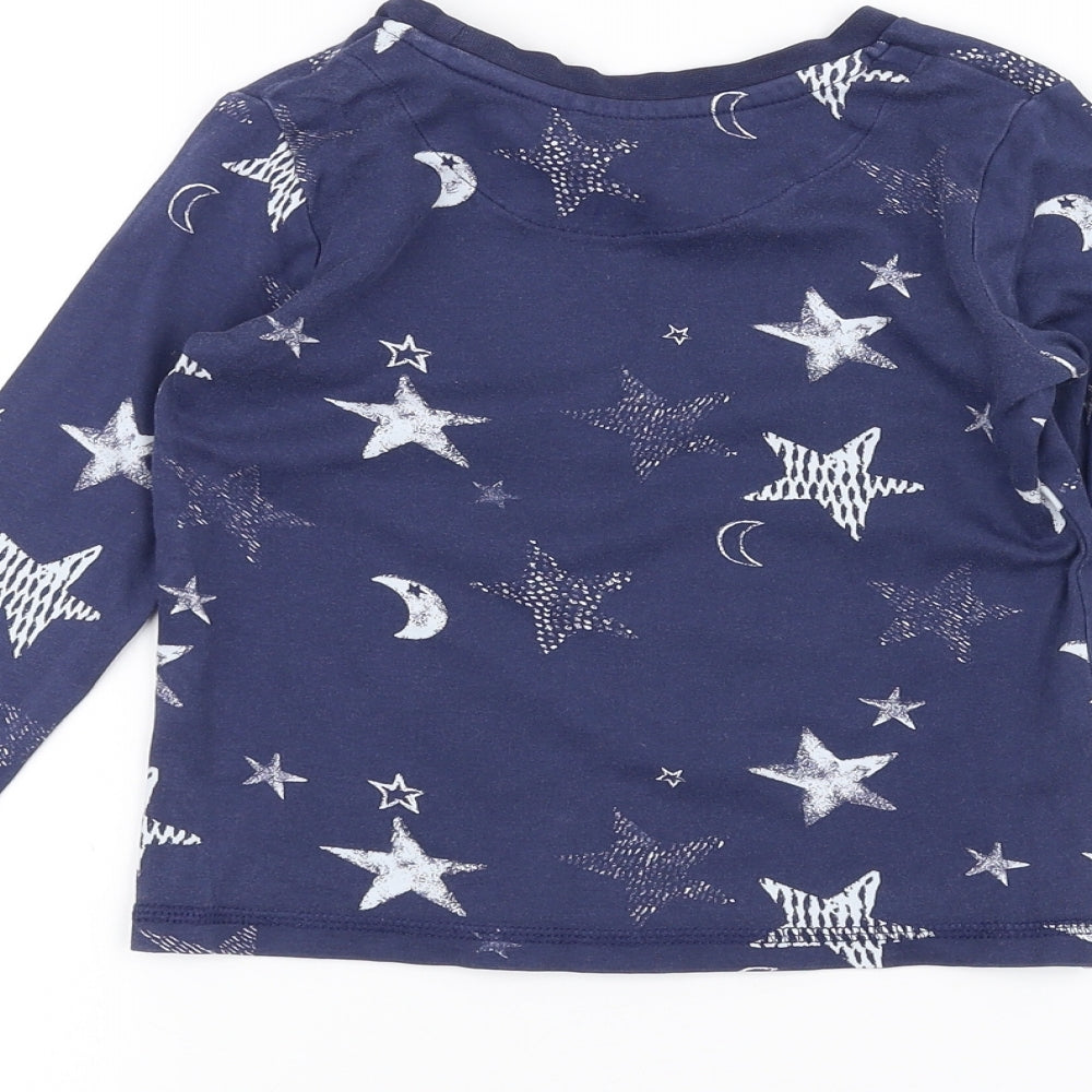 George Girls Blue   Basic T-Shirt Size 3-4 Years  - Star Print