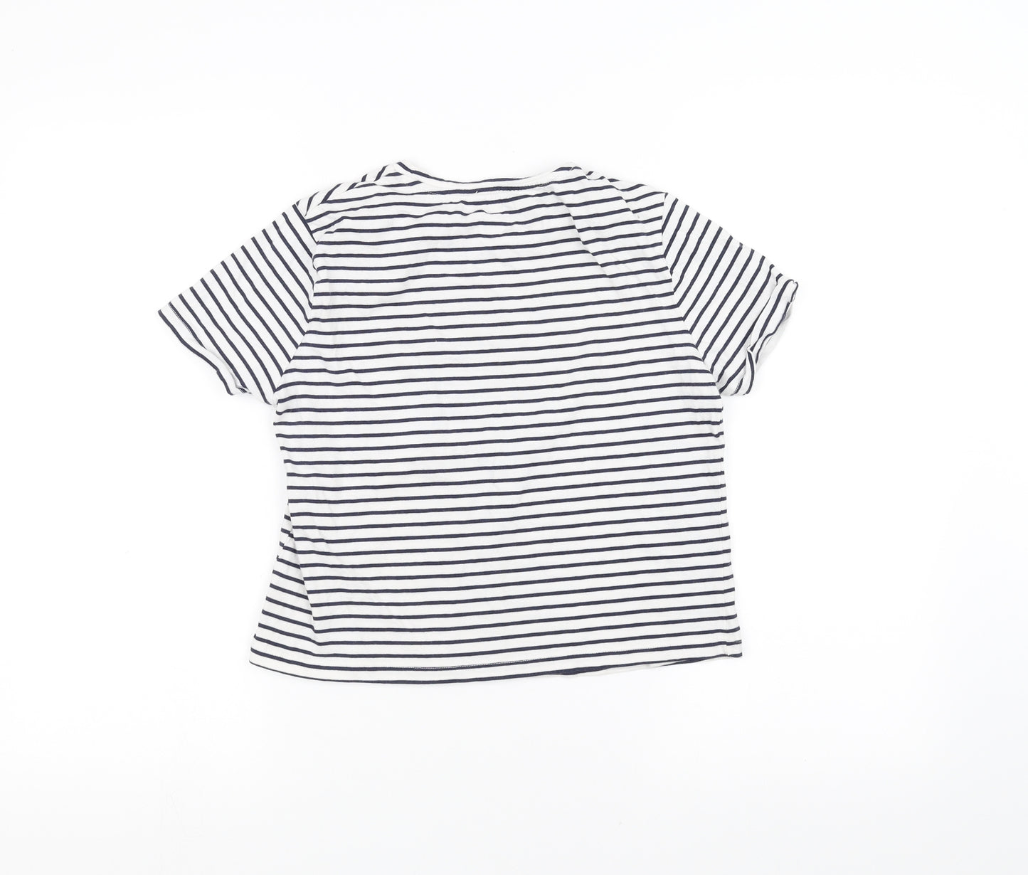 River Island Womens White Striped  Basic T-Shirt Size 6