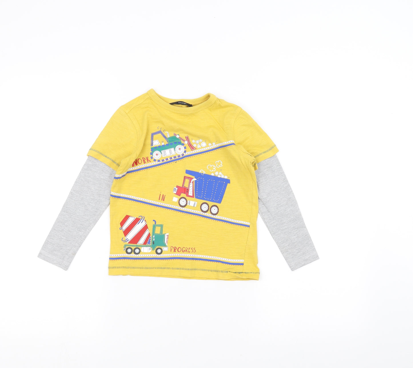 George Boys Yellow   Basic T-Shirt Size 3-4 Years  - Diggers