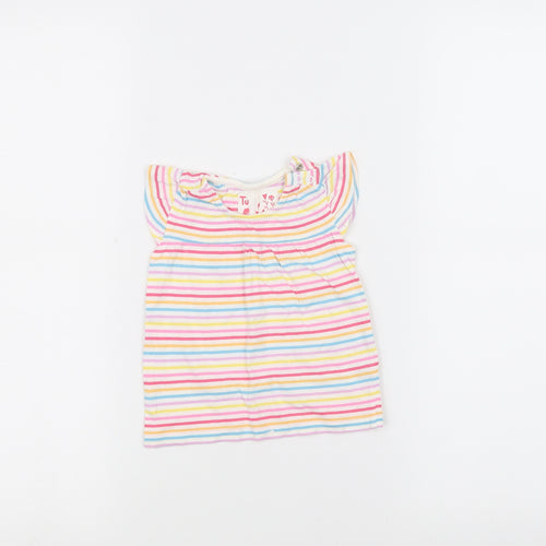 TU Baby White Striped  Basic T-Shirt Size 6-9 Months