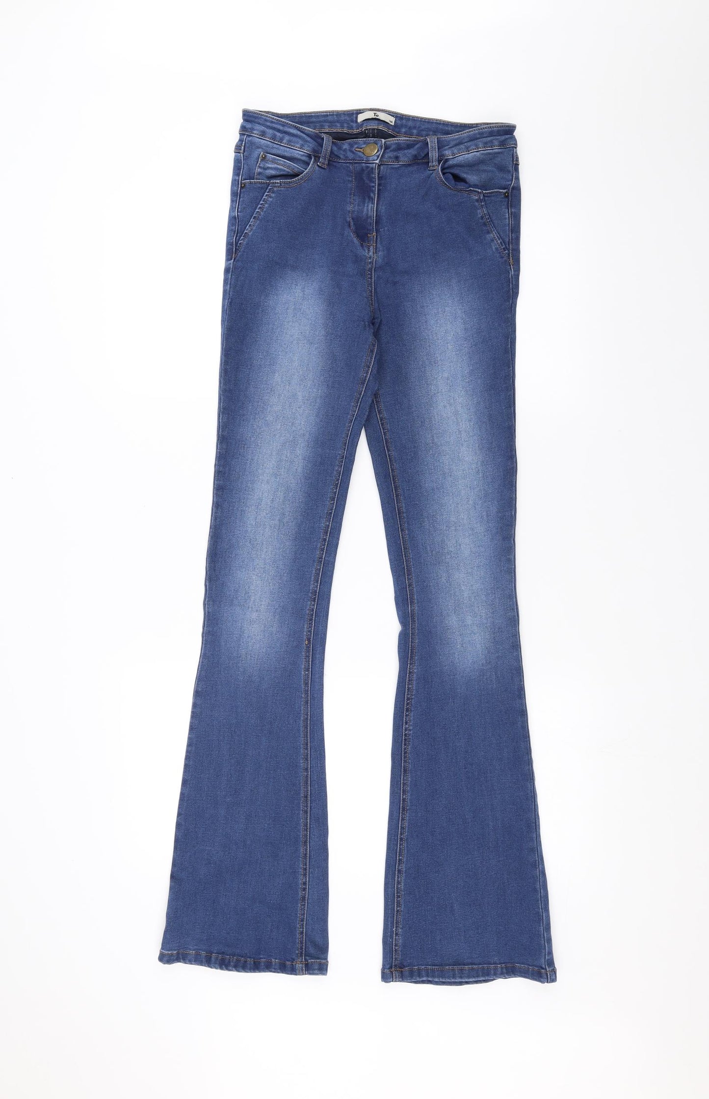 TU Womens Blue  Denim Bootcut Jeans Size 10 L30 in