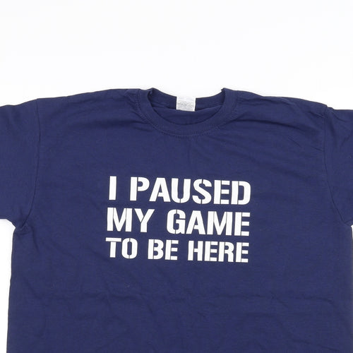 Fruit of the Loom Girls Blue   Basic T-Shirt Size 12-13 Years  - Gaming