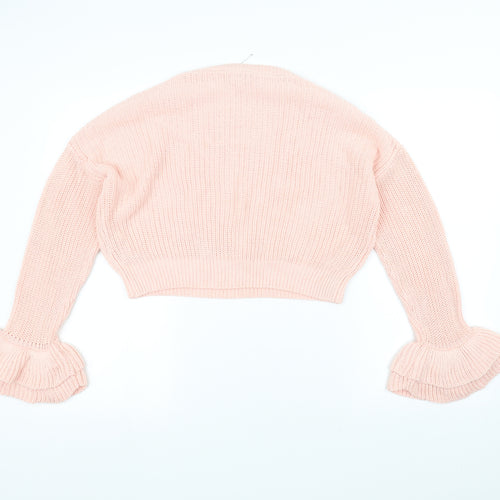 River Island Girls Pink  Knit Pullover Jumper Size 11-12 Years