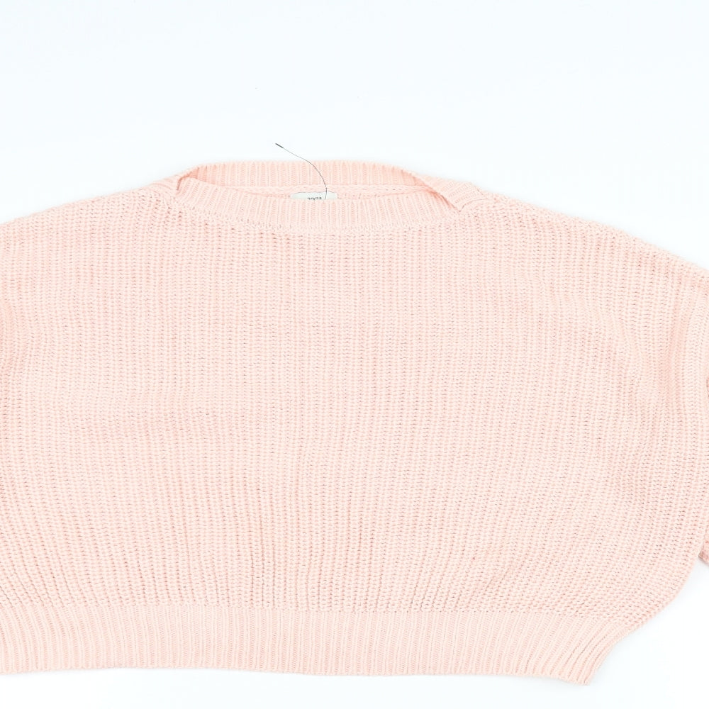 River Island Girls Pink  Knit Pullover Jumper Size 11-12 Years