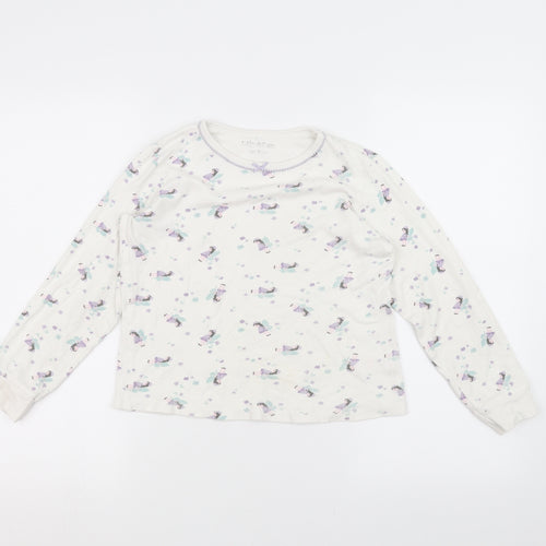Lily & dan Girls White   Basic T-Shirt Size 9-10 Years
