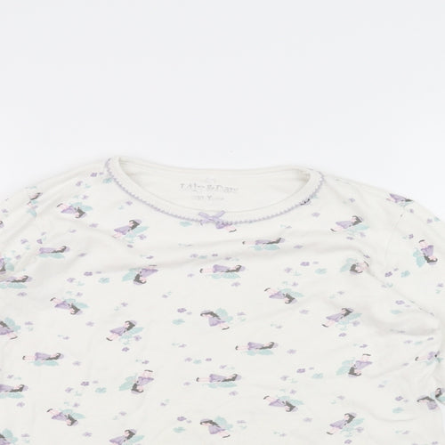Lily & dan Girls White   Basic T-Shirt Size 9-10 Years