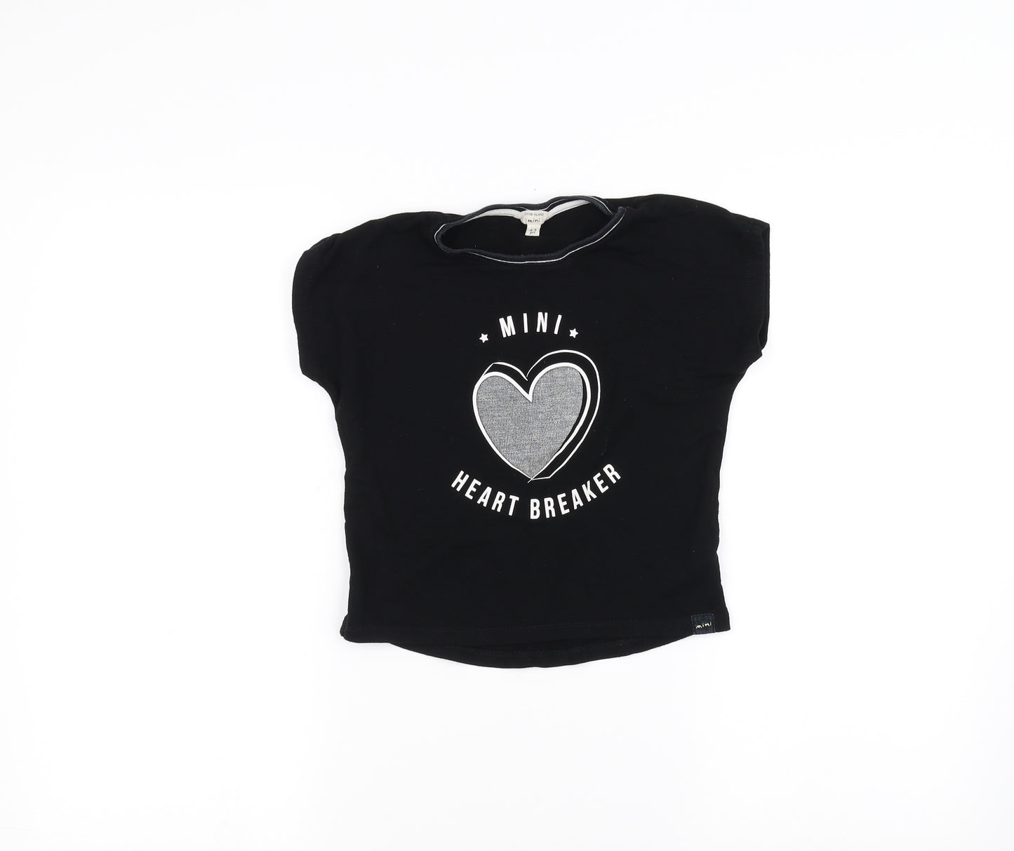 River Island Girls Black   Basic T-Shirt Size 4-5 Years