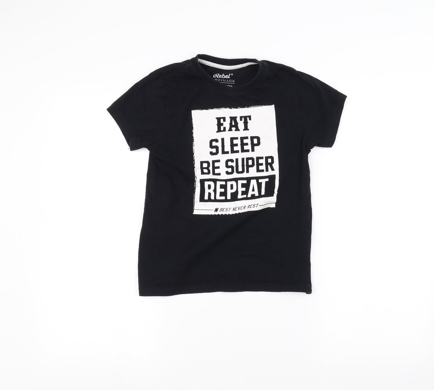 Rebel Girls Black   Basic T-Shirt Size 9-10 Years