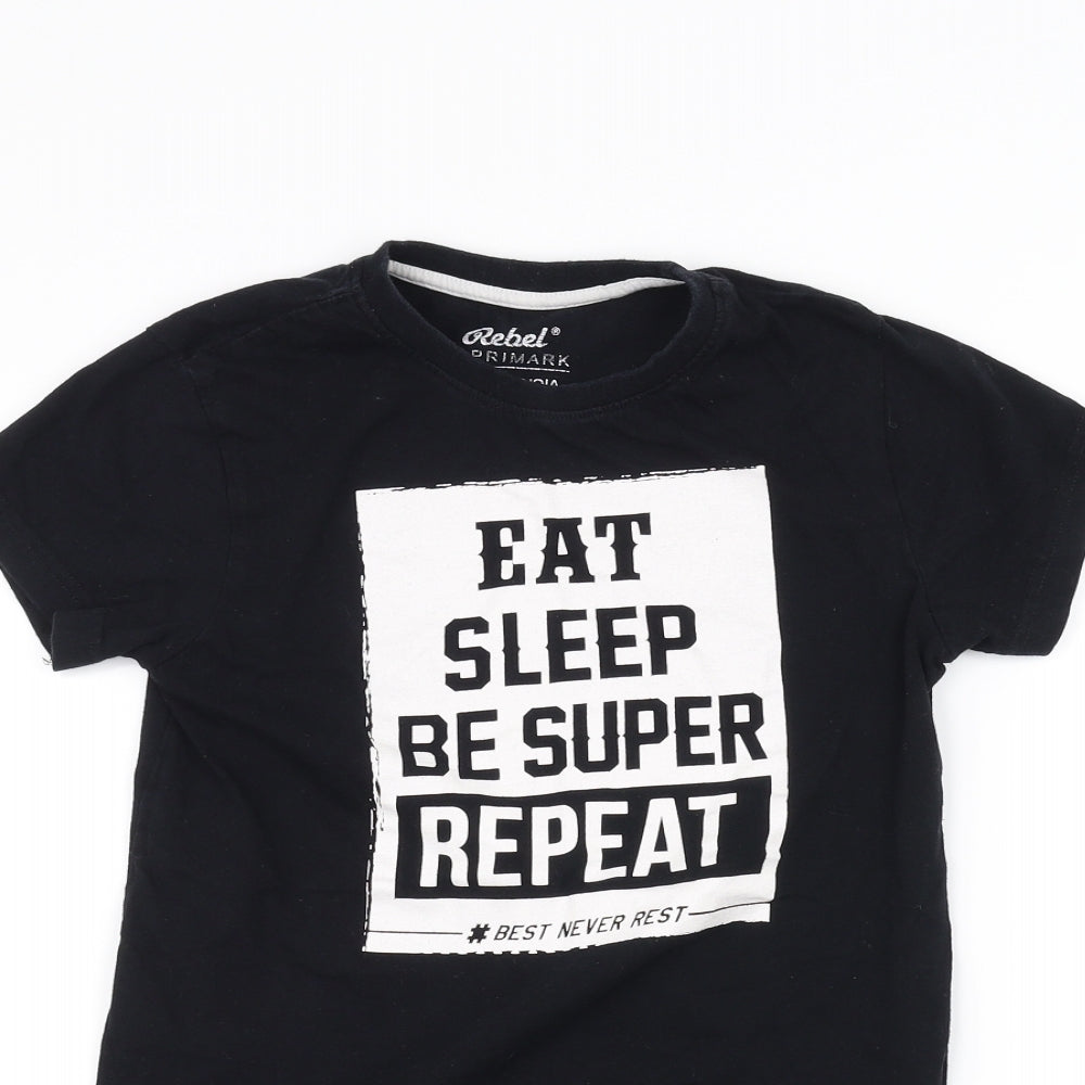 Rebel Girls Black   Basic T-Shirt Size 9-10 Years