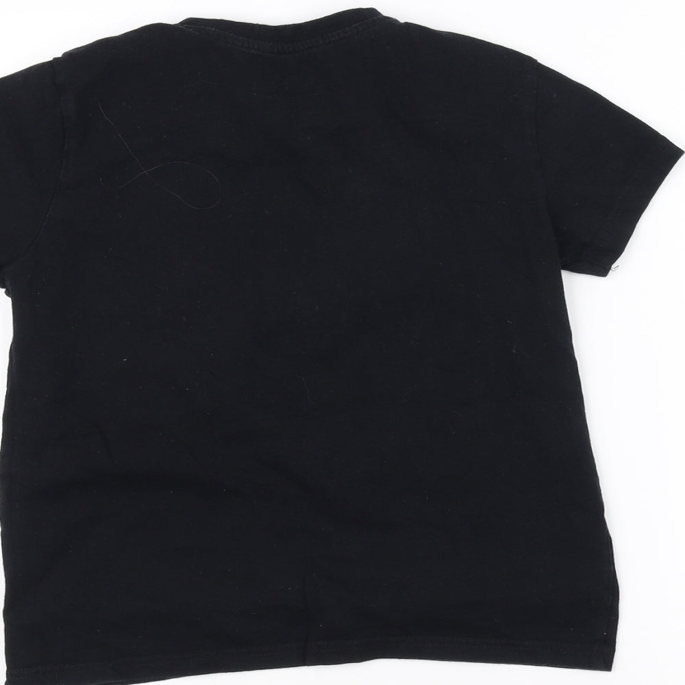 Rebel Girls Black   Basic T-Shirt Size 9-10 Years