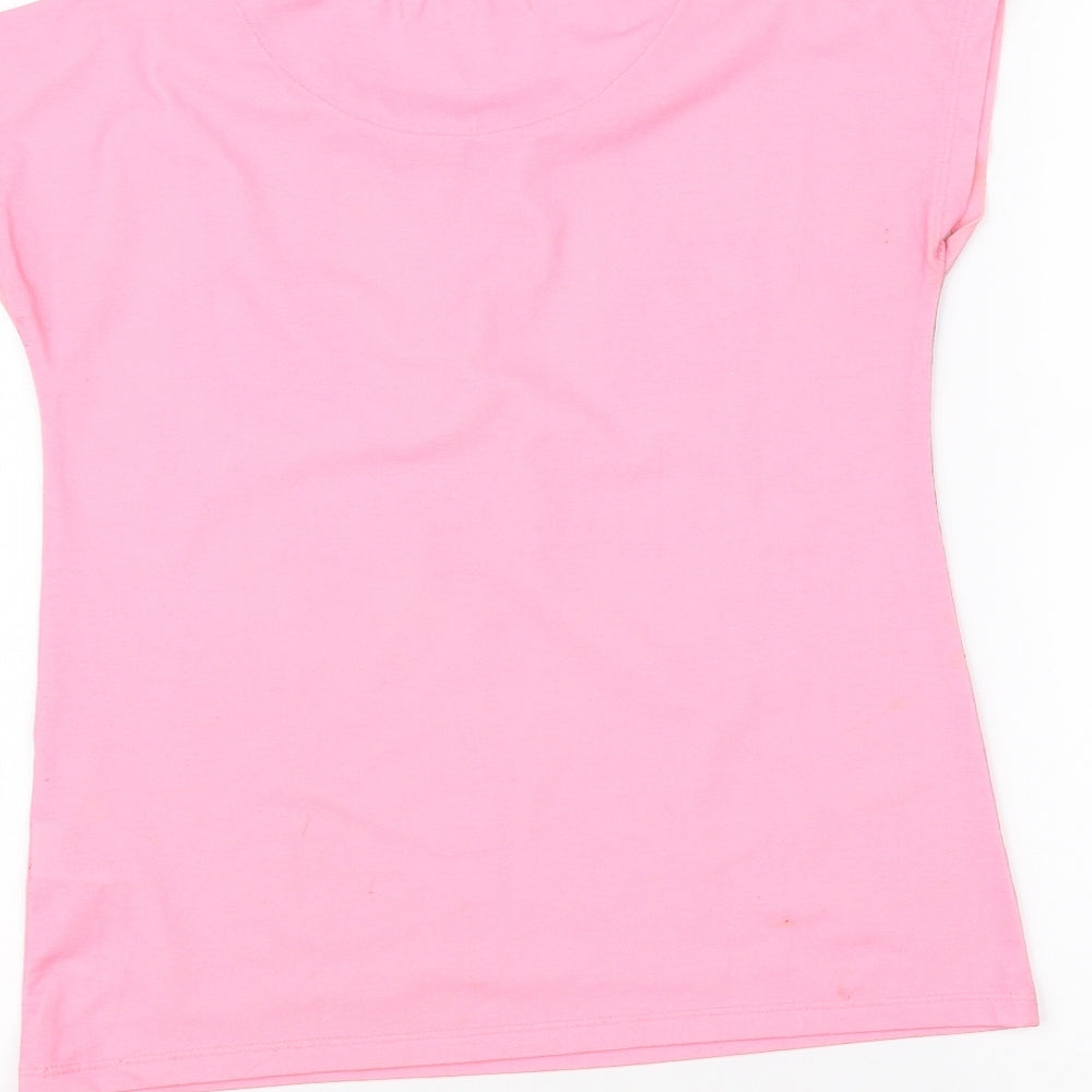 M&S Girls Pink   Basic T-Shirt Size 10-11 Years  - Cat