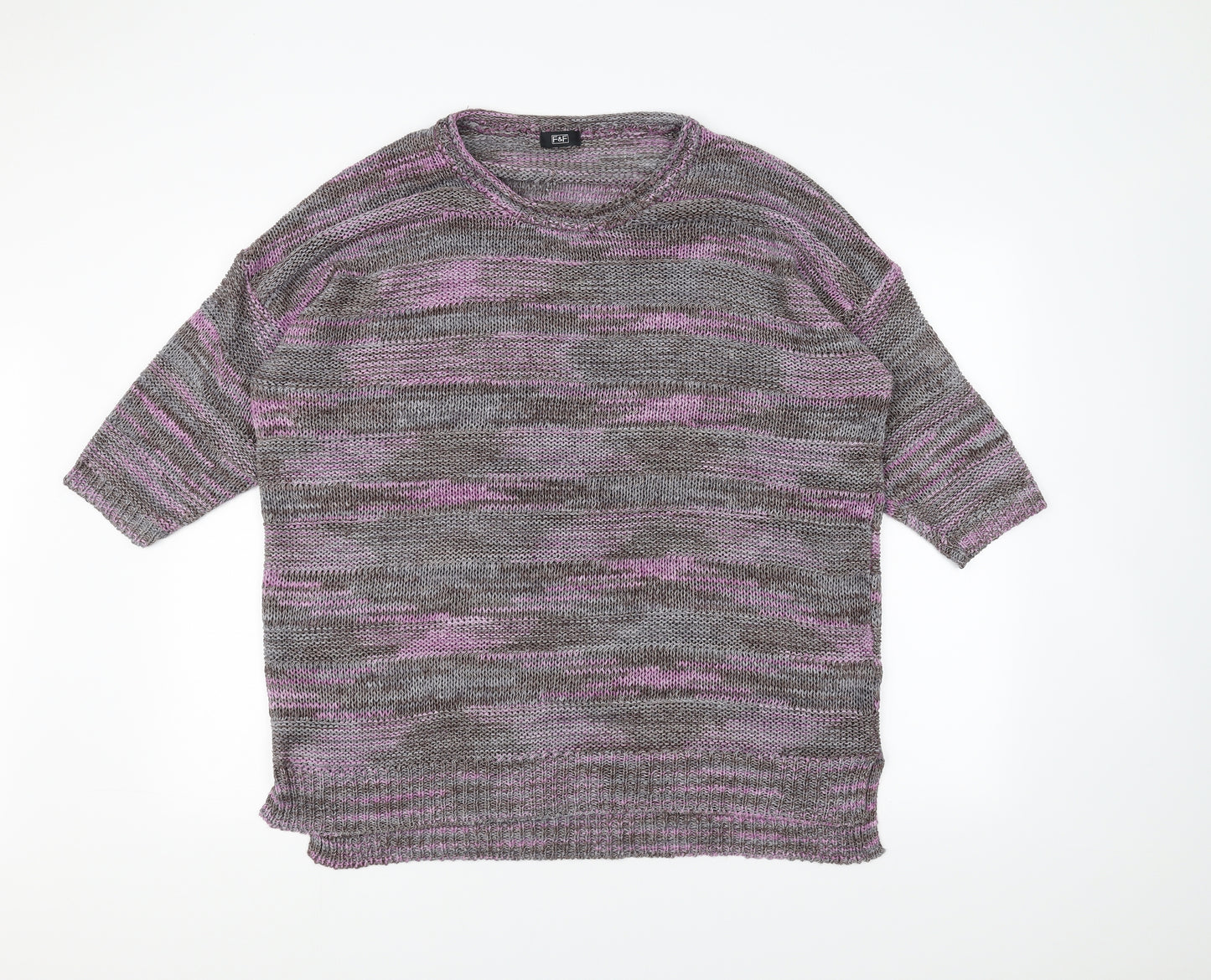 F&F Womens Purple  Knit Pullover Jumper Size 18
