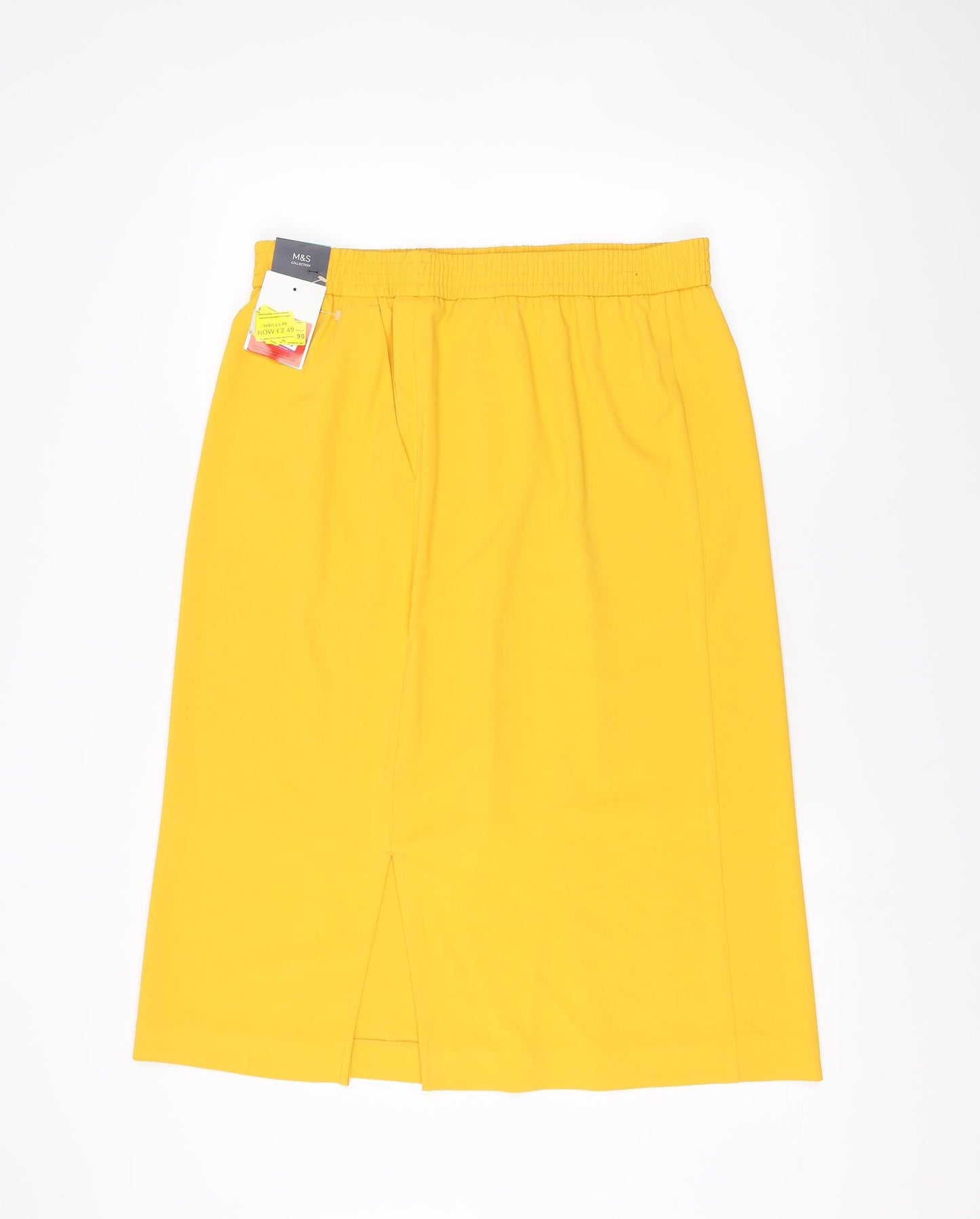 Marks and Spencer Womens Yellow   A-Line Skirt Size 14