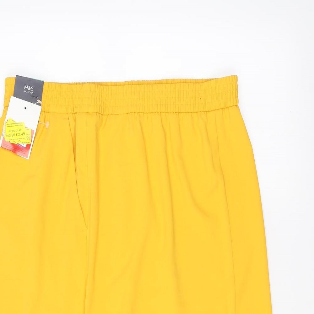 Marks and Spencer Womens Yellow   A-Line Skirt Size 14