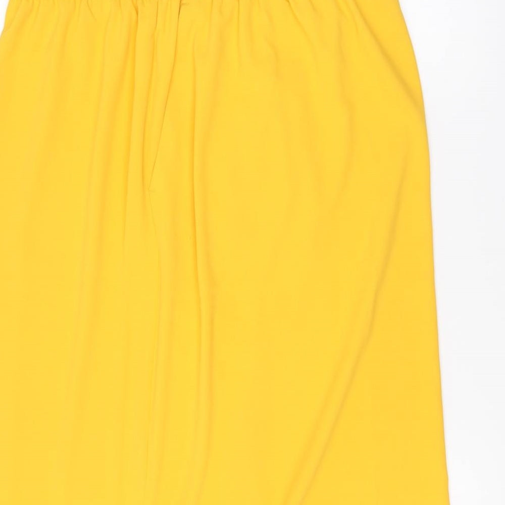 Marks and Spencer Womens Yellow   A-Line Skirt Size 14