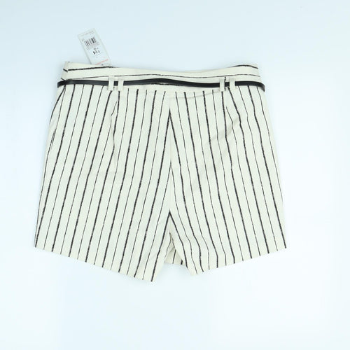 F&F Womens Beige Striped  Sailor Shorts Size 14
