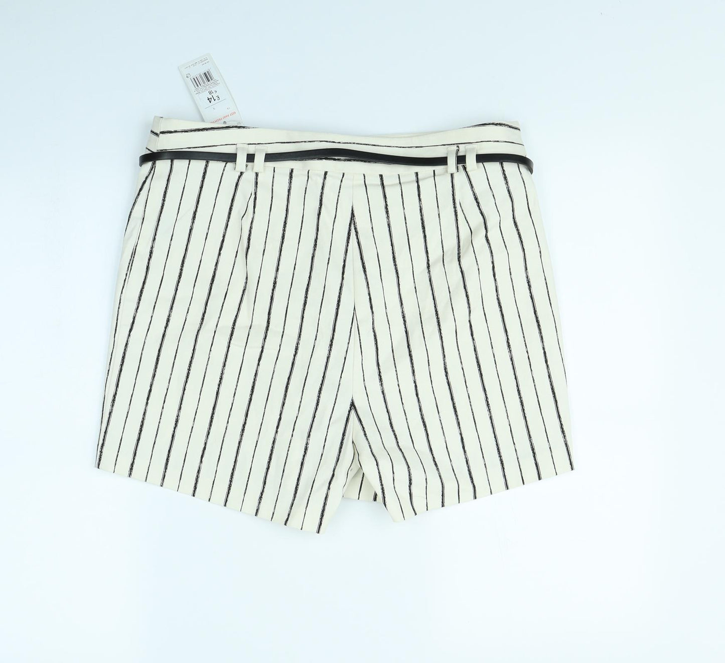 F&F Womens Beige Striped  Sailor Shorts Size 14
