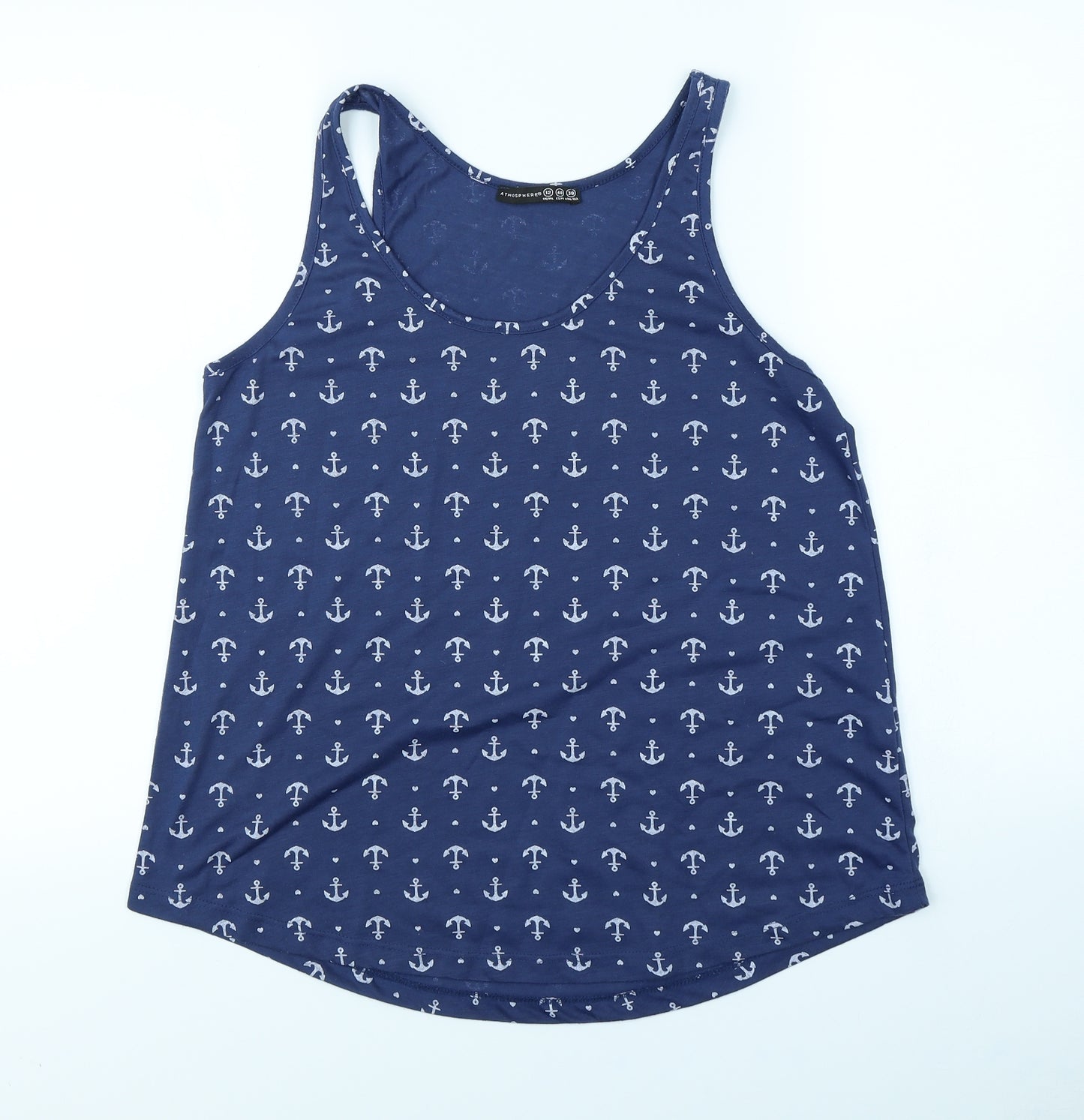 Atmosphere Womens Blue   Basic Tank Size 12  - Sail Boats