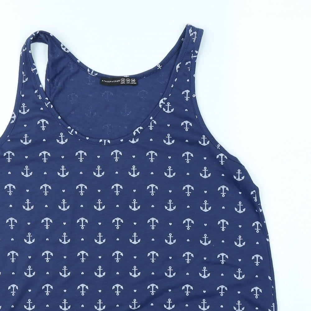 Atmosphere Womens Blue   Basic Tank Size 12  - Sail Boats