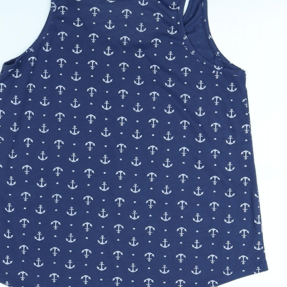 Atmosphere Womens Blue   Basic Tank Size 12  - Sail Boats