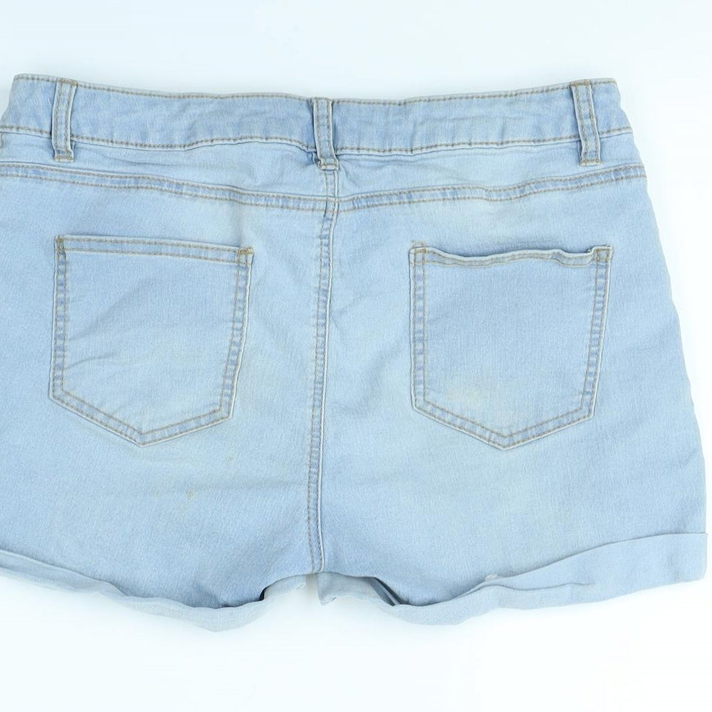 Denim & Co. Womens Blue   Cut-Off Shorts Size 16