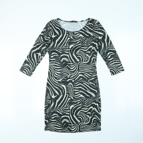 Atmosphere Womens Black Geometric  Mini  Size 10