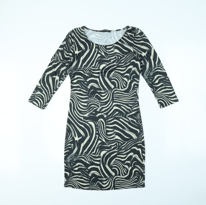 Atmosphere Womens Black Geometric  Mini  Size 10