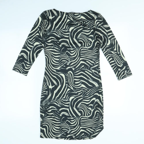 Atmosphere Womens Black Geometric  Mini  Size 10