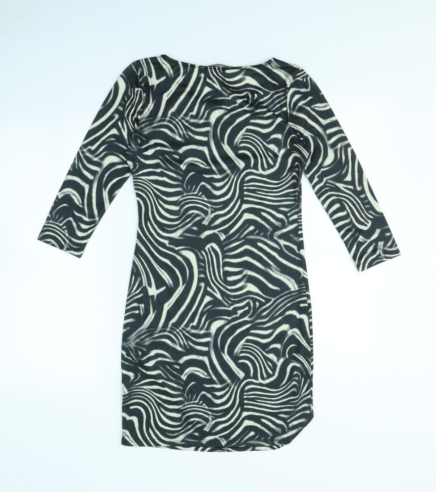 Atmosphere Womens Black Geometric  Mini  Size 10