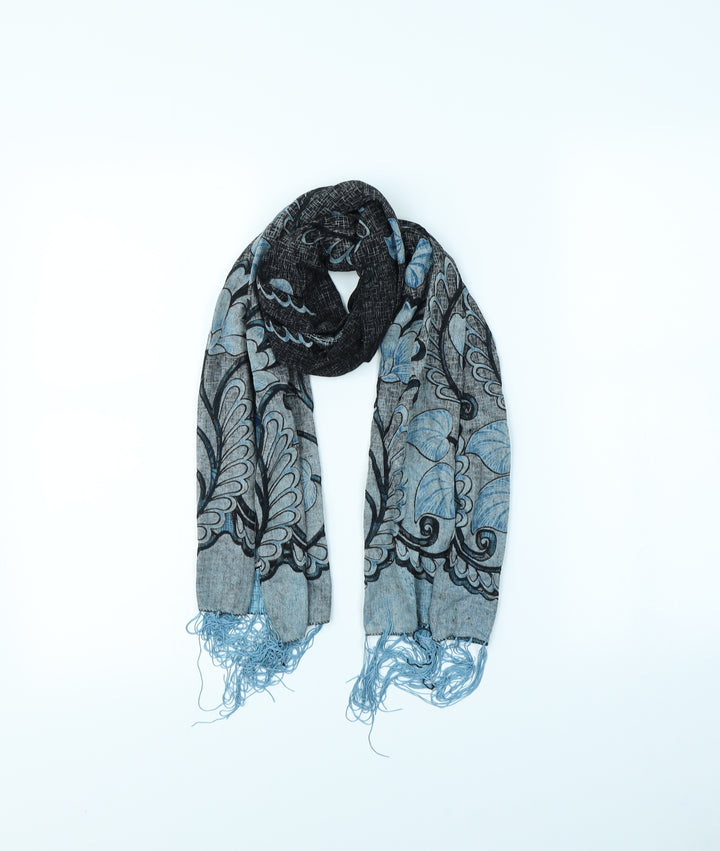 Preworn Womens Black Geometric   Scarf