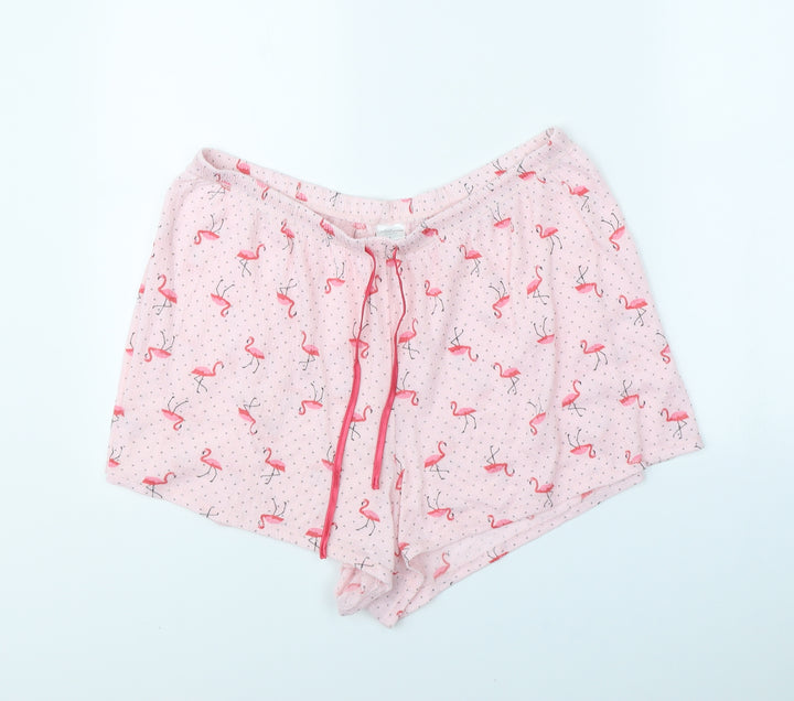 Croft & Barrow Womens Pink Animal Print Bermuda Shorts Size L - Flamingo