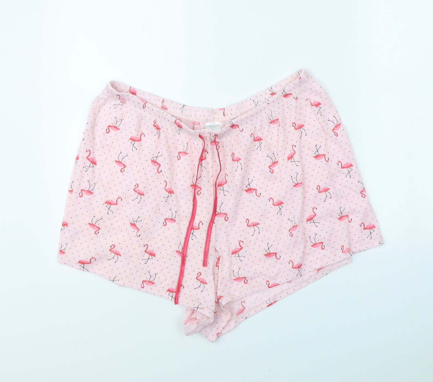 Croft & Barrow Womens Pink Animal Print  Bermuda Shorts Size L - Flamingo