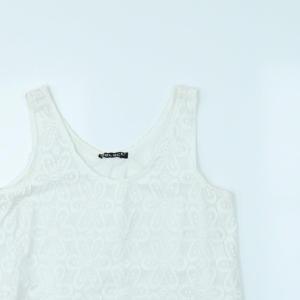 Select Womens White   Basic Tank Size 12