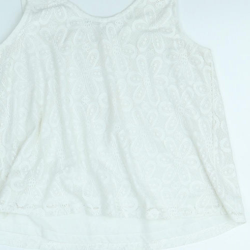 Select Womens White   Basic Tank Size 12