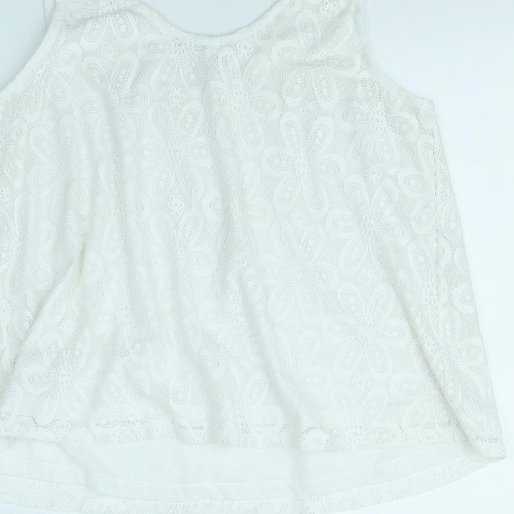Select Womens White   Basic Tank Size 12