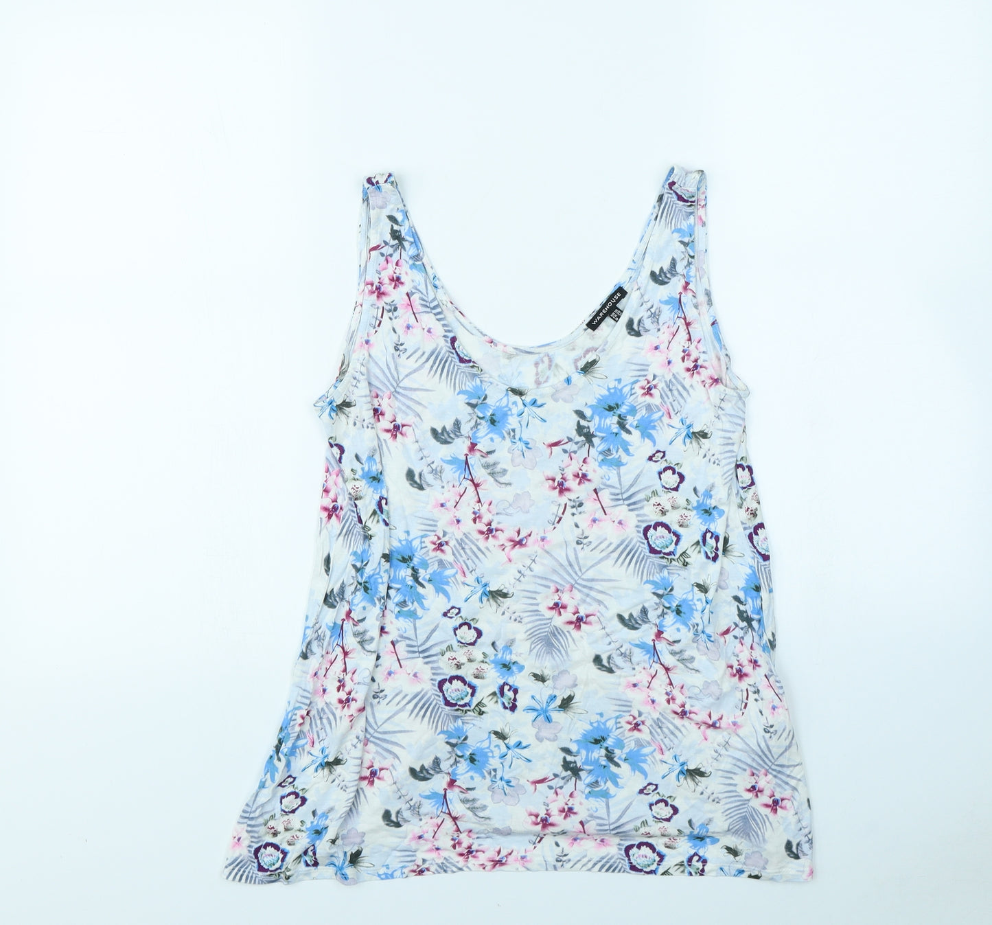 Dorothy Perkins Womens White Floral  Basic Tank Size 10