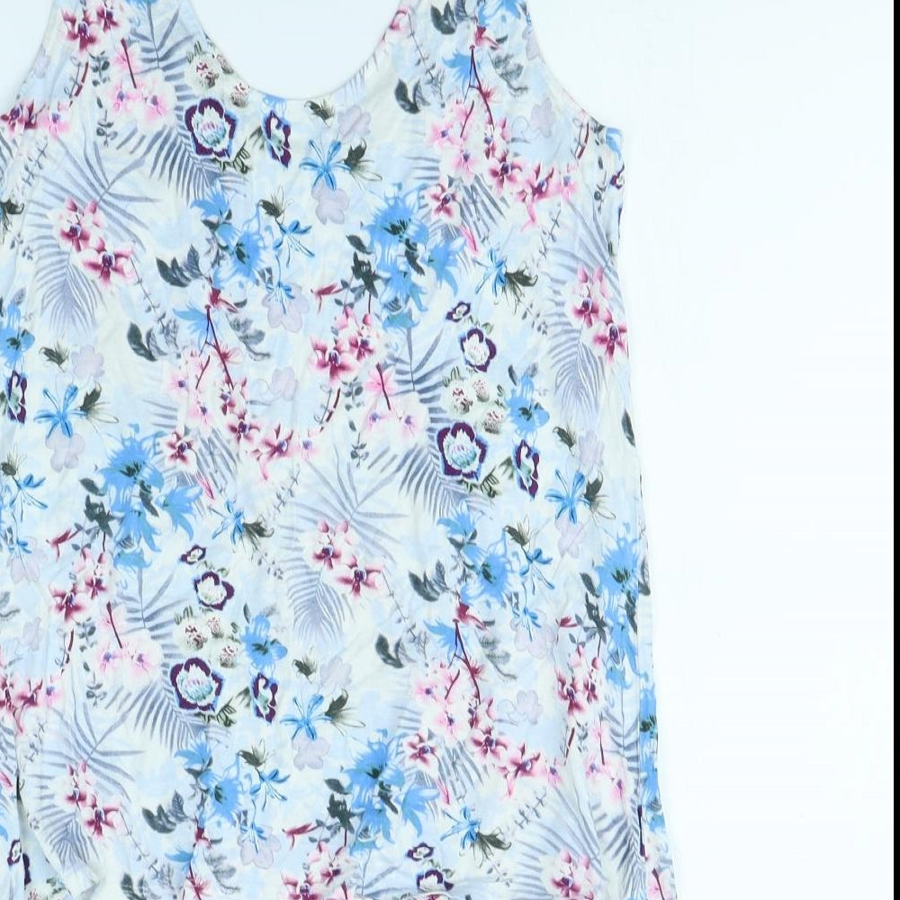 Dorothy Perkins Womens White Floral  Basic Tank Size 10
