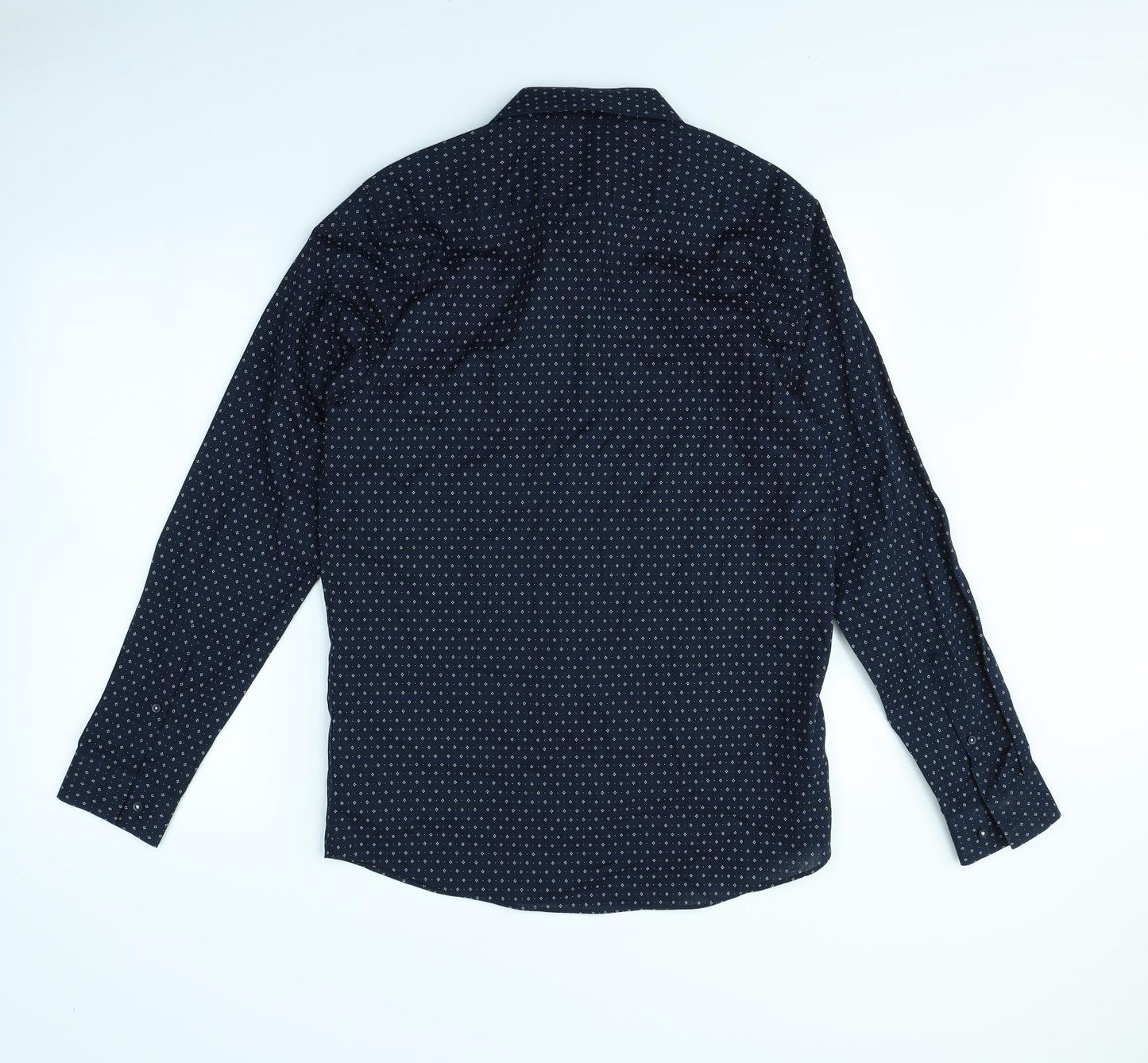 Primark Mens Blue Polka Dot   Dress Shirt Size M