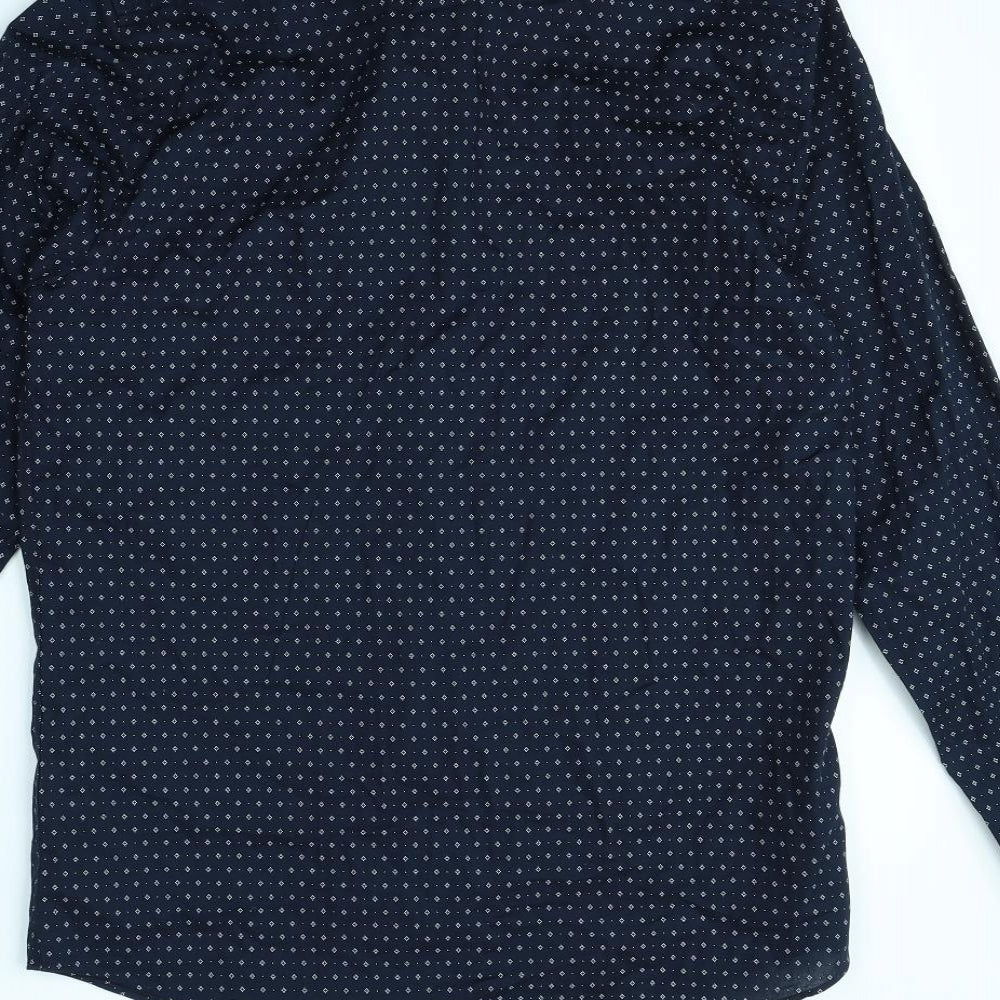 Primark Mens Blue Polka Dot   Dress Shirt Size M