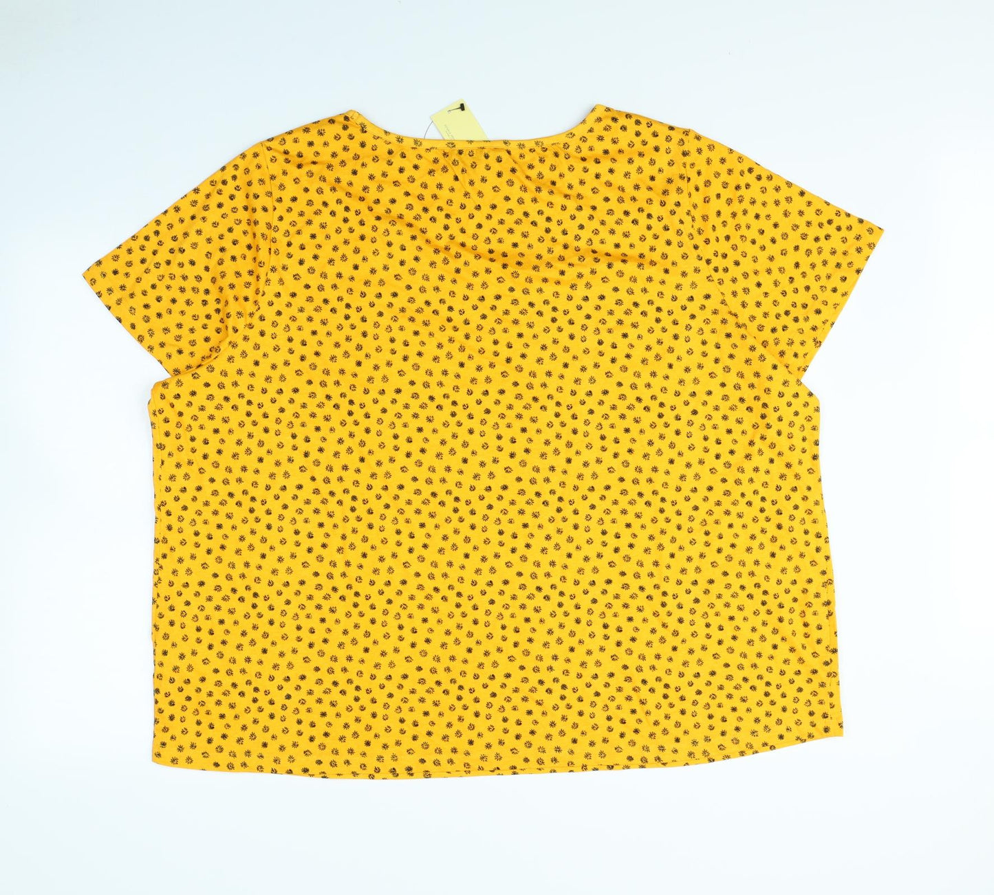 Capsule Womens Yellow Floral  Basic T-Shirt Size 28
