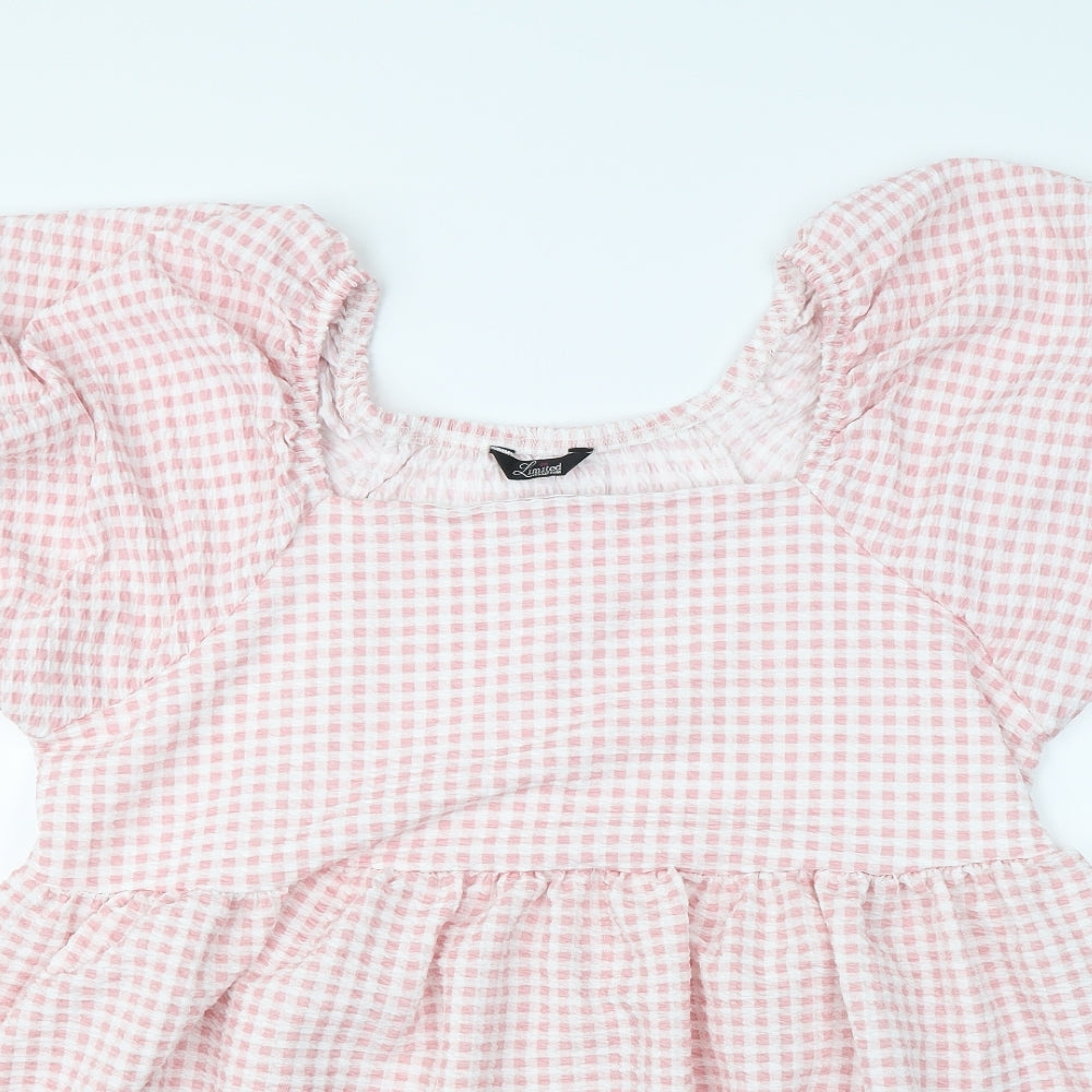 Yours Womens Pink Check  Fit & Flare  Size 28