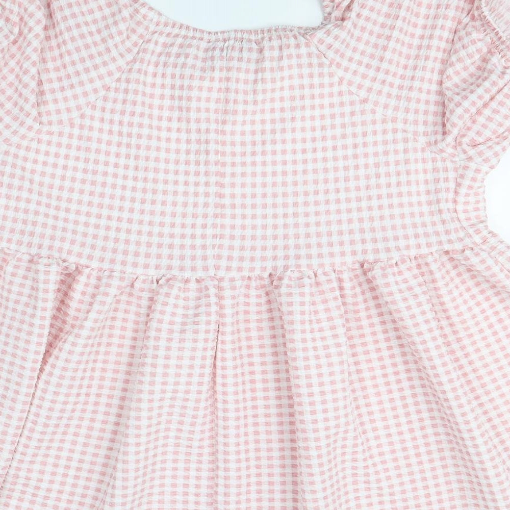 Yours Womens Pink Check  Fit & Flare  Size 28