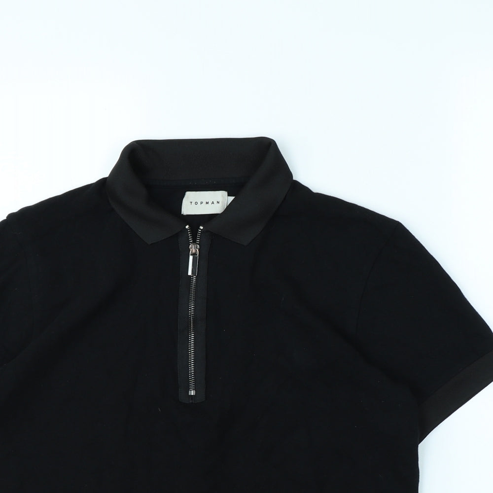 Topman Mens Black    Polo Size M