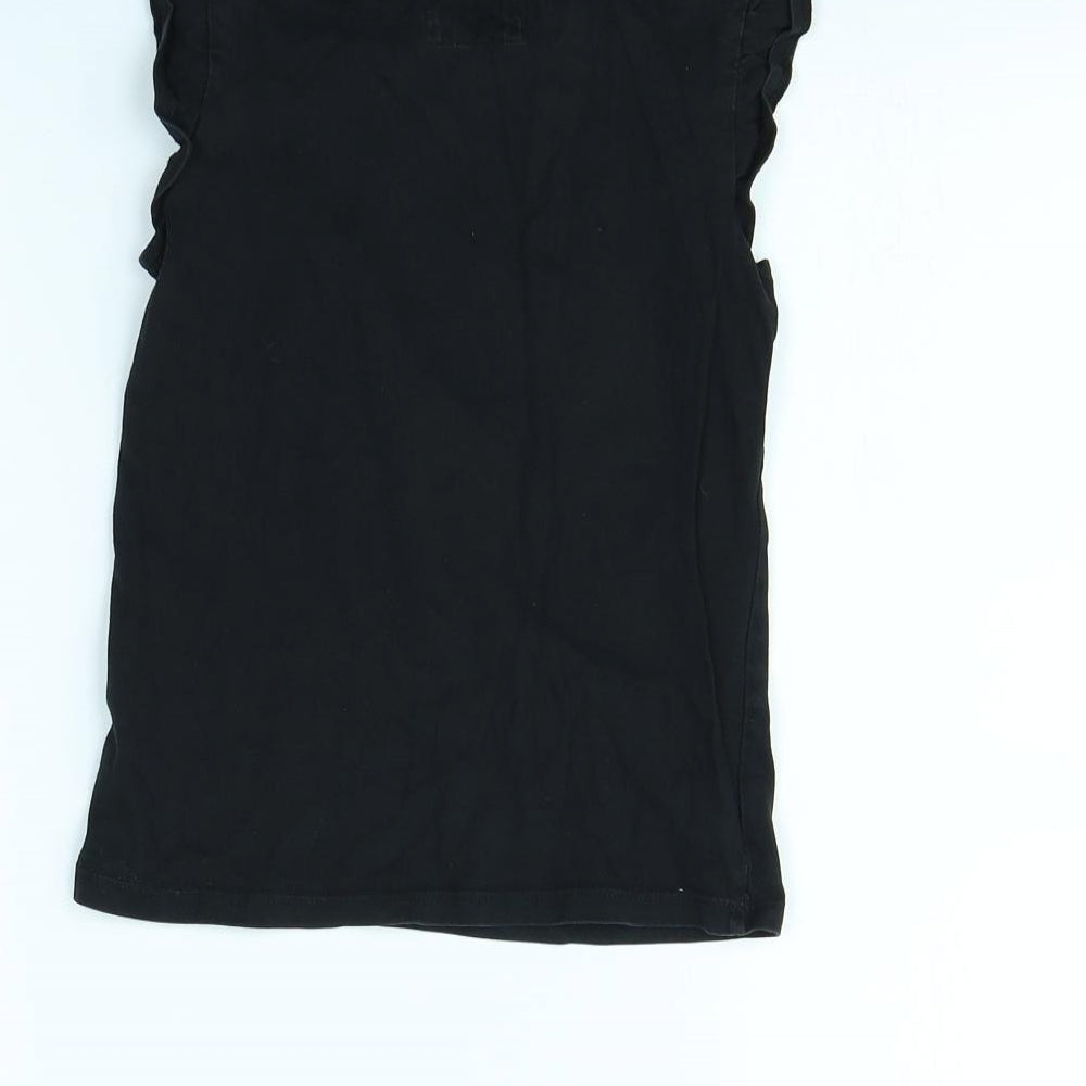 TU Girls Black   Basic T-Shirt Size 7 Years  - Elephant