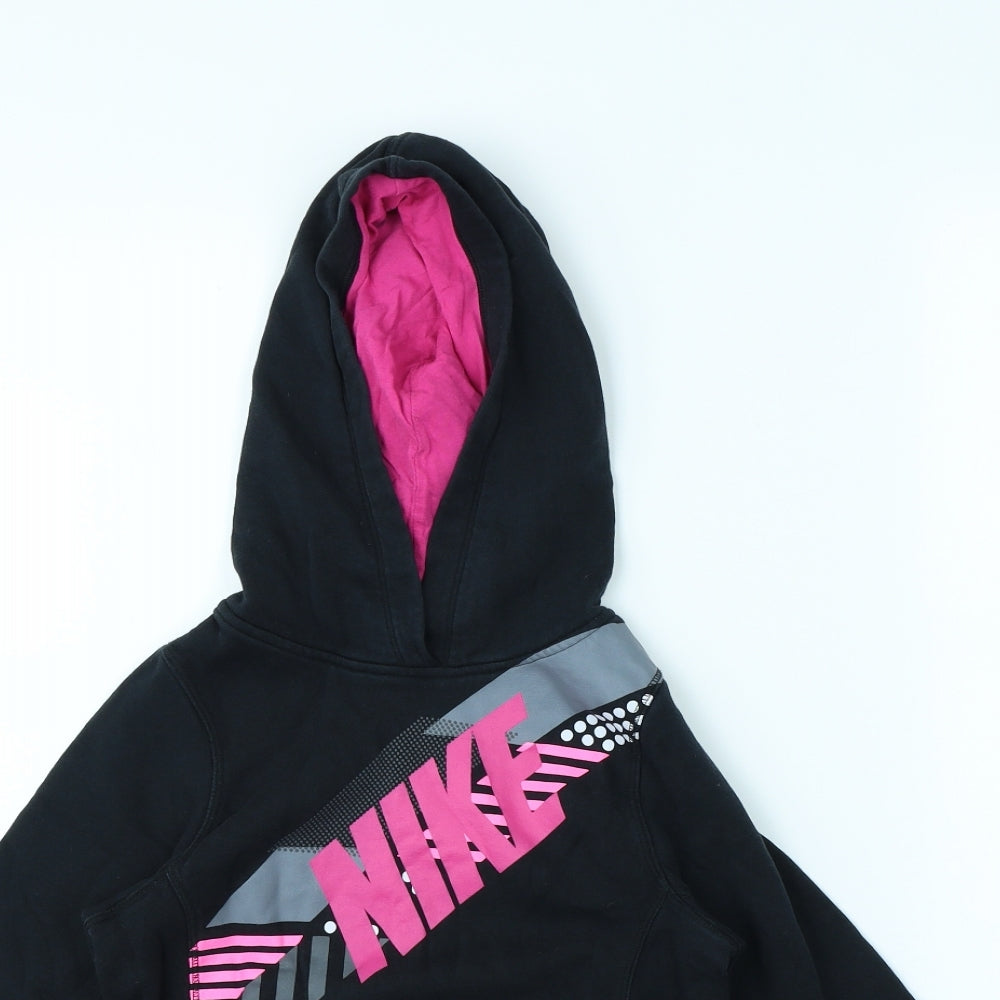 Nike Girls Black   Pullover Hoodie Size 8 Years