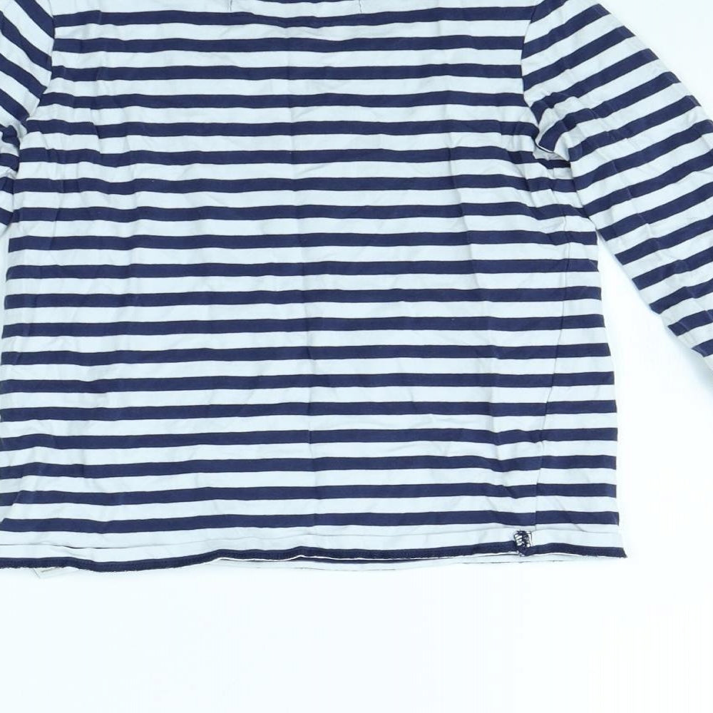 NEXT Girls Blue Striped  Basic T-Shirt Size 7 Years
