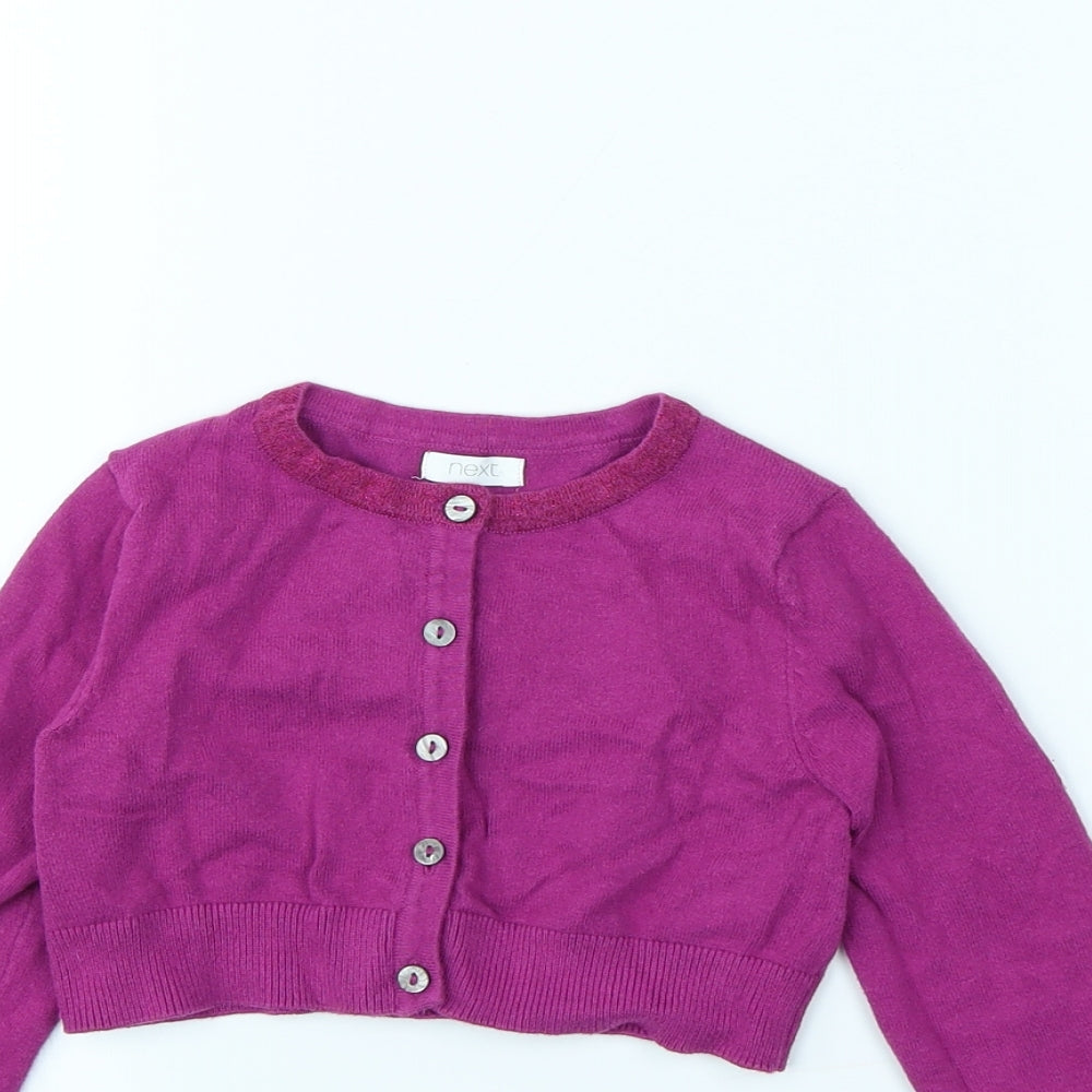 NEXT Girls Purple   Cardigan Jumper Size 5 Years